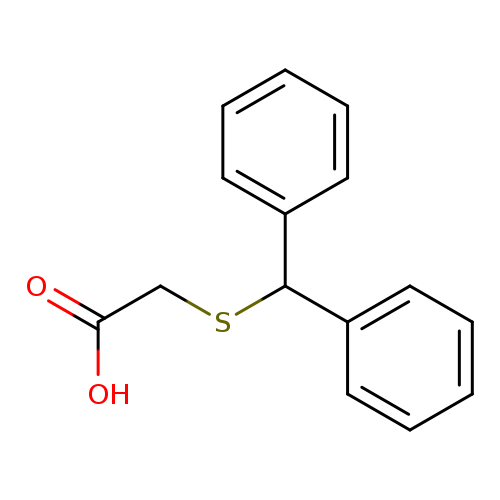 OC(=O)CSC(c1ccccc1)c1ccccc1