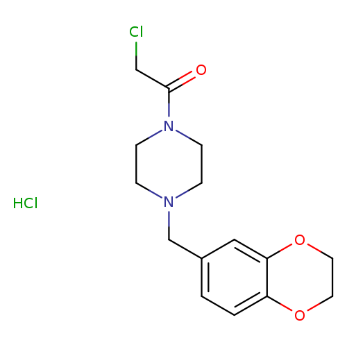 ClCC(=O)N1CCN(CC1)Cc1ccc2c(c1)OCCO2.Cl