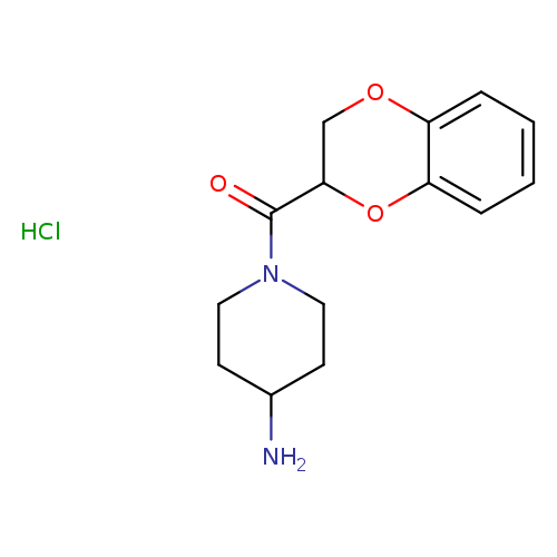 NC1CCN(CC1)C(=O)C1COc2c(O1)cccc2.Cl