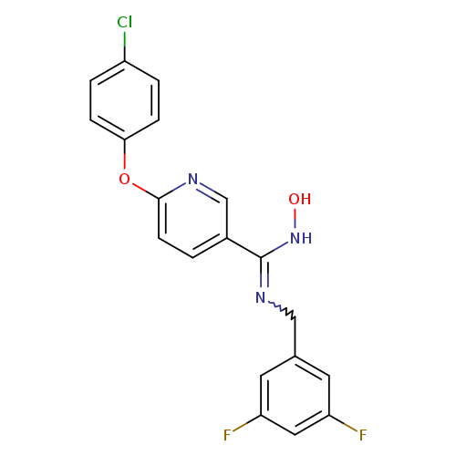 ONC(=NCc1cc(F)cc(c1)F)c1ccc(nc1)Oc1ccc(cc1)Cl