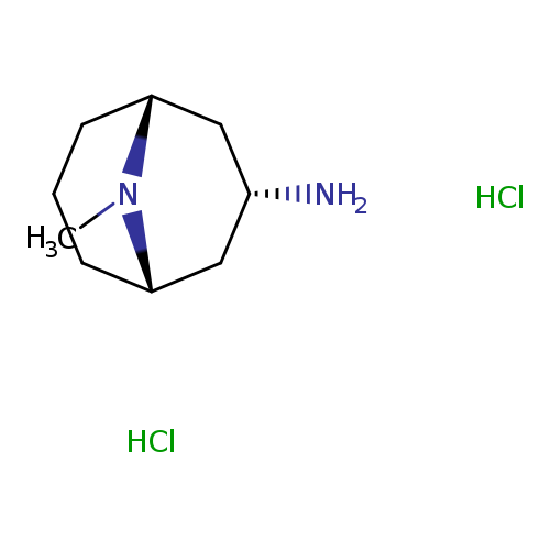 N[C@@H]1C[C@@H]2CCC[C@H](C1)N2C.Cl.Cl