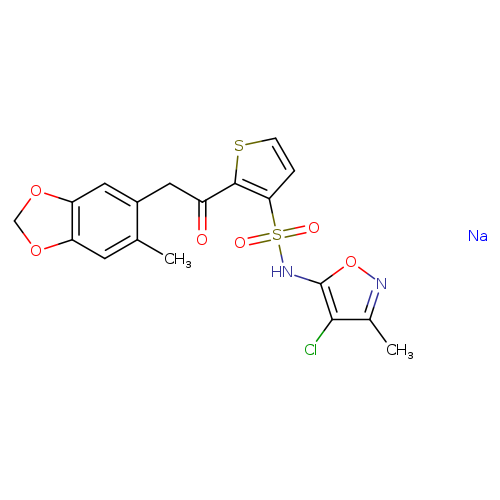 O=C(c1sccc1S(=O)(=O)Nc1onc(c1Cl)C)Cc1cc2OCOc2cc1C.[Na]