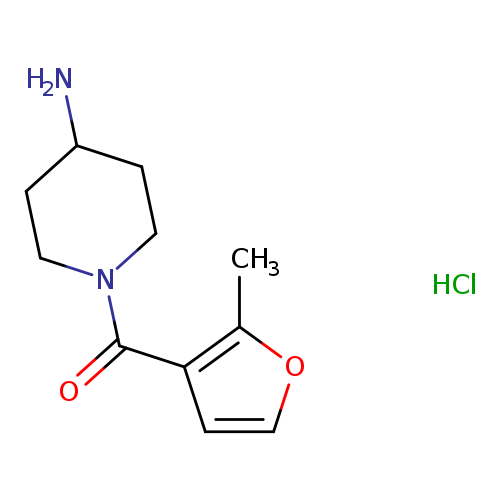 NC1CCN(CC1)C(=O)c1ccoc1C.Cl