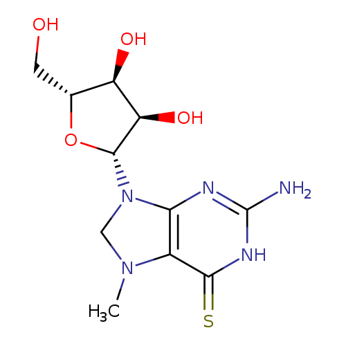 OC[C@H]1O[C@H]([C@@H]([C@@H]1O)O)N1CN(c2c1nc(N)[nH]c2=S)C