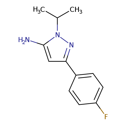 Fc1ccc(cc1)c1nn(c(c1)N)C(C)C