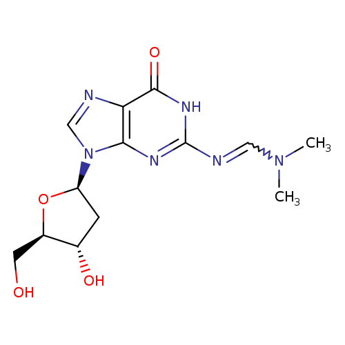 OC[C@H]1O[C@H](C[C@@H]1O)n1cnc2c1nc(N=CN(C)C)[nH]c2=O