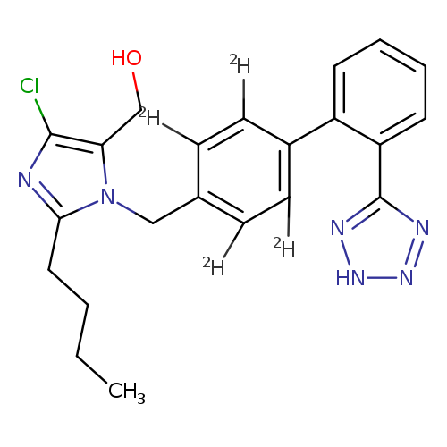 CCCCc1nc(c(n1Cc1c([2H])c([2H])c(c(c1[2H])[2H])c1ccccc1c1n[nH]nn1)CO)Cl