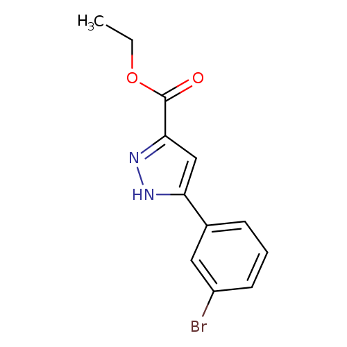 CCOC(=O)c1n[nH]c(c1)c1cccc(c1)Br