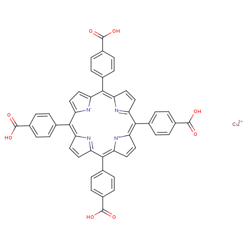 OC(=O)c1ccc(cc1)C1=C2C=CC(=N2)C(=c2ccc(=C(C3=NC(=C(c4[n-]c1cc4)c1ccc(cc1)C(=O)O)C=C3)c1ccc(cc1)C(=O)O)[n-]2)c1ccc(cc1)C(=O)O.[Cu+2]