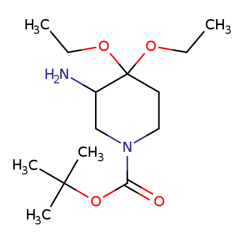 CCOC1(OCC)CCN(CC1N)C(=O)OC(C)(C)C