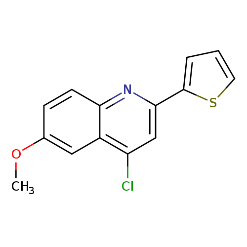 COc1ccc2c(c1)c(Cl)cc(n2)c1cccs1