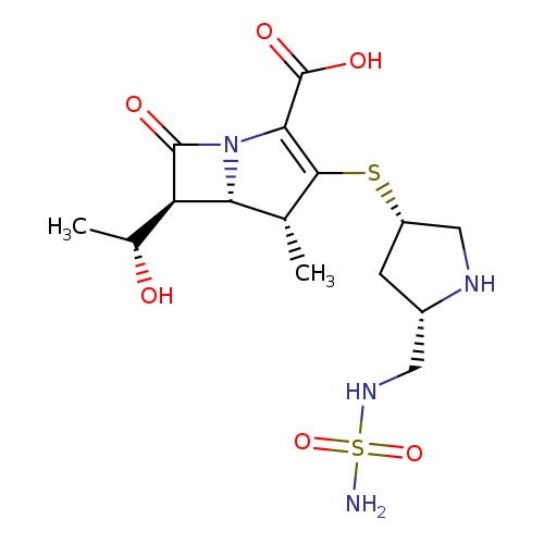 C[C@H]([C@H]1C(=O)N2[C@@H]1[C@@H](C)C(=C2C(=O)O)S[C@@H]1CN[C@@H](C1)CNS(=O)(=O)N)O
