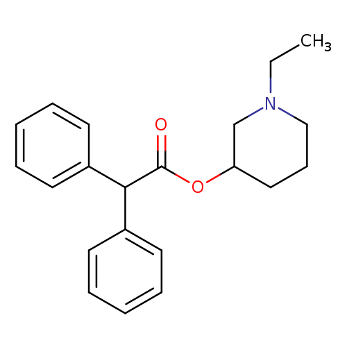 CCN1CCCC(C1)OC(=O)C(c1ccccc1)c1ccccc1