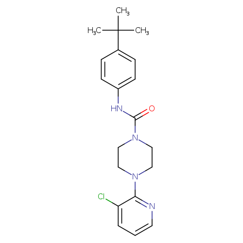 O=C(N1CCN(CC1)c1ncccc1Cl)Nc1ccc(cc1)C(C)(C)C