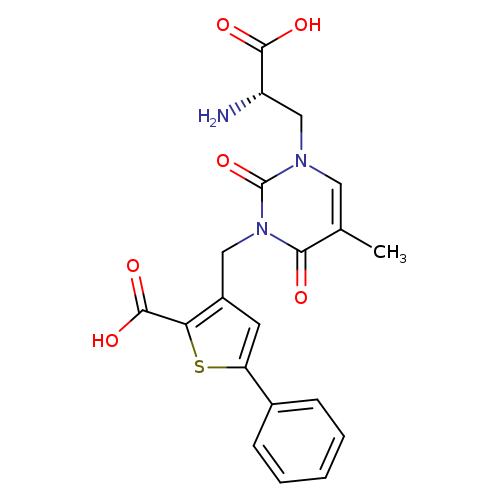 N[C@H](C(=O)O)Cn1cc(C)c(=O)n(c1=O)Cc1cc(sc1C(=O)O)c1ccccc1