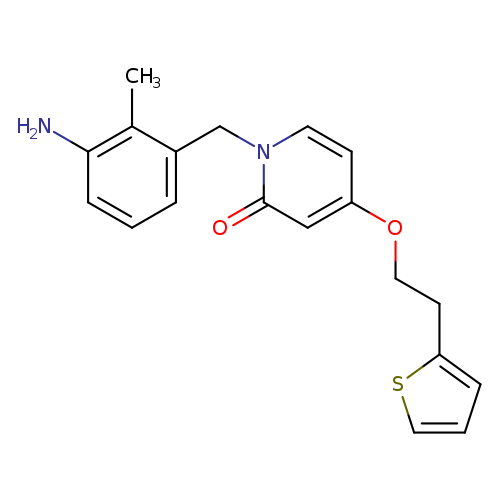 Nc1cccc(c1C)Cn1ccc(cc1=O)OCCc1cccs1