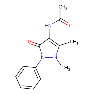 CC(=O)Nc1c(C)n(n(c1=O)c1ccccc1)C