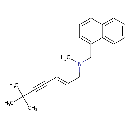 CN(Cc1cccc2c1cccc2)C/C=C/C#CC(C)(C)C