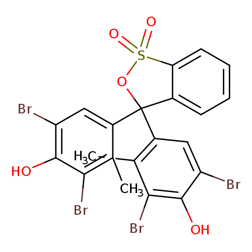 Brc1cc(c(c(c1O)Br)C)C1(OS(=O)(=O)c2c1cccc2)c1cc(Br)c(c(c1C)Br)O