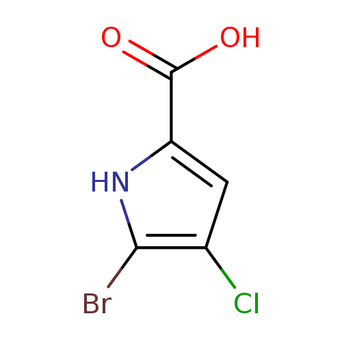 OC(=O)c1cc(c([nH]1)Br)Cl