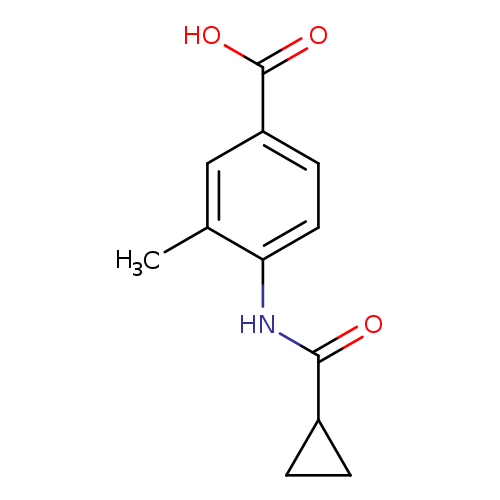 O=C(C1CC1)Nc1ccc(cc1C)C(=O)O