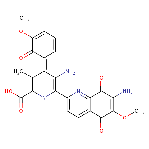COC1=CC=C/C(=c/2c(N)c([nH]c(c2C)C(=O)O)c2ccc3c(n2)C(=O)C(=C(C3=O)OC)N)/C1=O