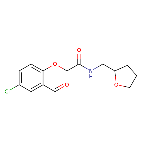 O=Cc1cc(Cl)ccc1OCC(=O)NCC1CCCO1