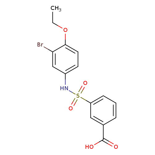CCOc1ccc(cc1Br)NS(=O)(=O)c1cccc(c1)C(=O)O