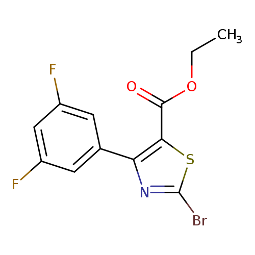 CCOC(=O)c1sc(nc1c1cc(F)cc(c1)F)Br