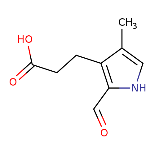 O=Cc1[nH]cc(c1CCC(=O)O)C