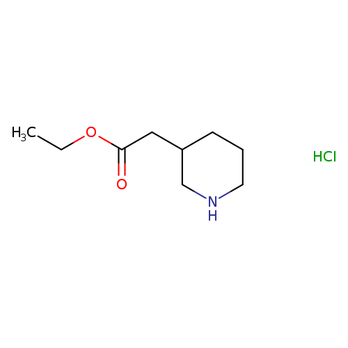 CCOC(=O)CC1CCCNC1.Cl