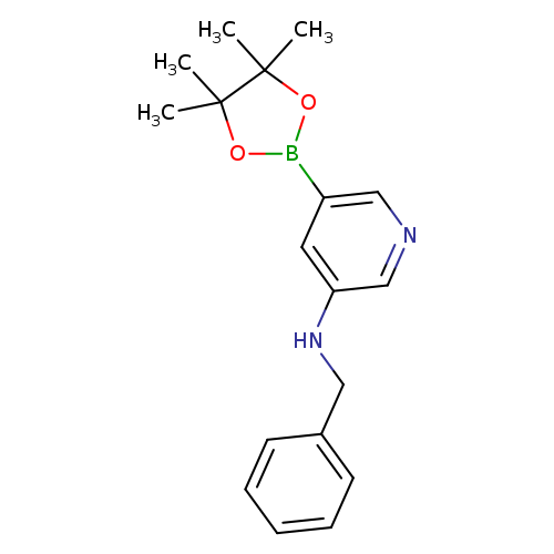 CC1(C)OB(OC1(C)C)c1cncc(c1)NCc1ccccc1