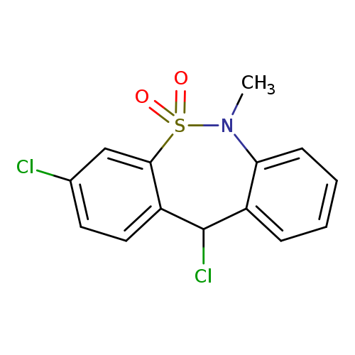 Clc1ccc2c(c1)S(=O)(=O)N(C)c1c(C2Cl)cccc1