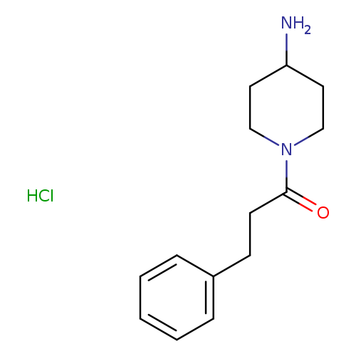 NC1CCN(CC1)C(=O)CCc1ccccc1.Cl