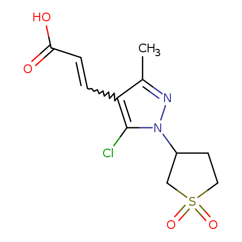 OC(=O)C=Cc1c(C)nn(c1Cl)C1CCS(=O)(=O)C1