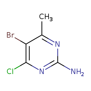 Nc1nc(C)c(c(n1)Cl)Br