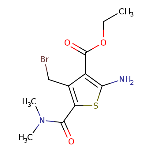 CCOC(=O)c1c(N)sc(c1CBr)C(=O)N(C)C