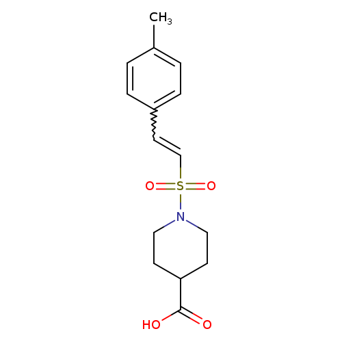 OC(=O)C1CCN(CC1)S(=O)(=O)C=Cc1ccc(cc1)C
