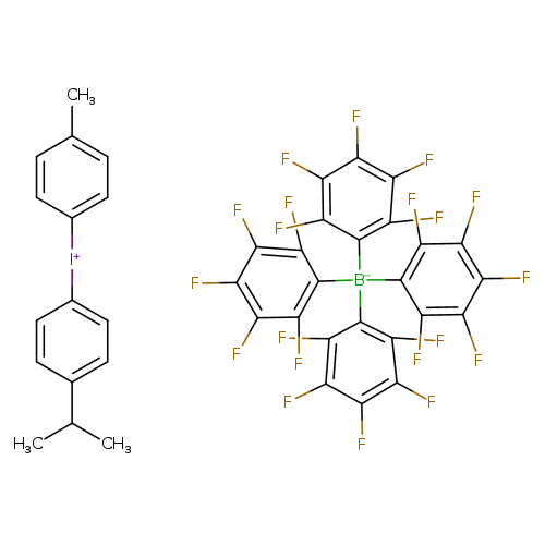 Fc1c(F)c(F)c(c(c1[B-](c1c(F)c(F)c(c(c1F)F)F)(c1c(F)c(F)c(c(c1F)F)F)c1c(F)c(F)c(c(c1F)F)F)F)F.Cc1ccc(cc1)[I+]c1ccc(cc1)C(C)C