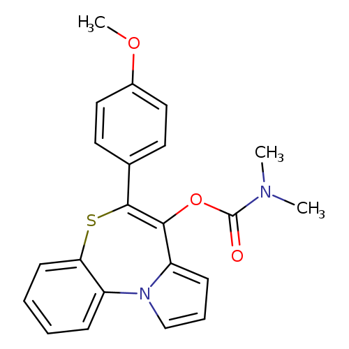 COc1ccc(cc1)C1=C(OC(=O)N(C)C)c2cccn2c2c(S1)cccc2