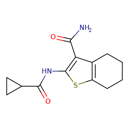 O=C(C1CC1)Nc1sc2c(c1C(=O)N)CCCC2
