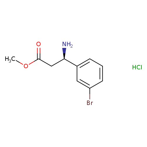 COC(=O)C[C@H](c1cccc(c1)Br)N.Cl