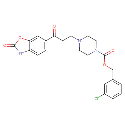 Clc1cccc(c1)COC(=O)N1CCN(CC1)CCC(=O)c1ccc2c(c1)oc(=O)[nH]2