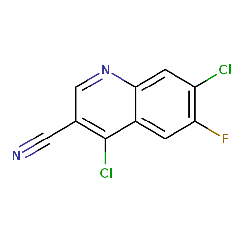 N#Cc1cnc2c(c1Cl)cc(c(c2)Cl)F