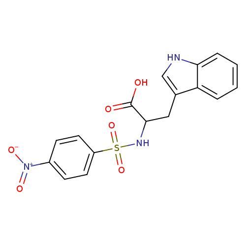OC(=O)C(NS(=O)(=O)c1ccc(cc1)[N+](=O)[O-])Cc1c[nH]c2c1cccc2
