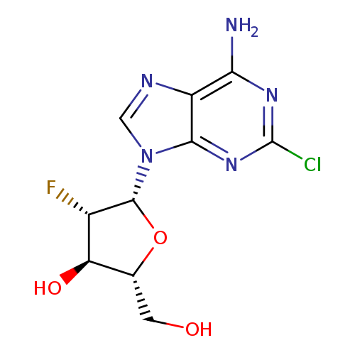 OC[C@H]1O[C@H]([C@H]([C@@H]1O)F)n1cnc2c1nc(Cl)nc2N