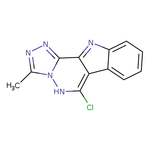 Clc1[nH]n2c(C)nnc2c2c1c1ccccc1n2