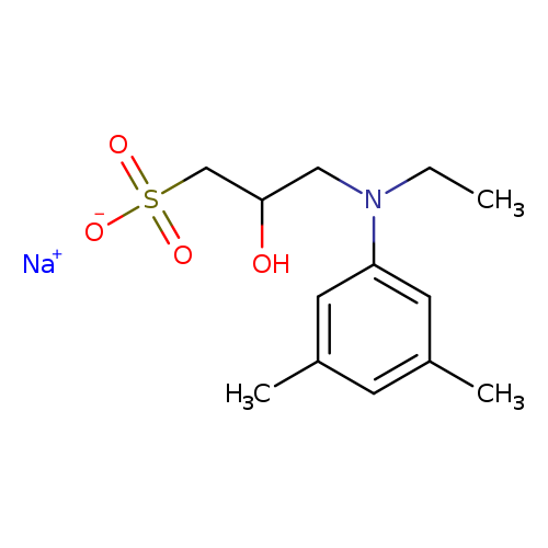 CCN(c1cc(C)cc(c1)C)CC(CS(=O)(=O)[O-])O.[Na+]