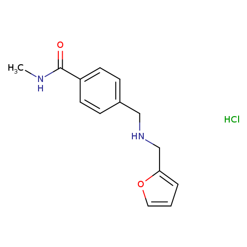 CNC(=O)c1ccc(cc1)CNCc1ccco1.Cl