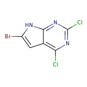 Clc1nc(Cl)c2c(n1)[nH]c(c2)Br